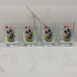 4 Retro Disney McDonalds Mickey Mouse Millennial Celebration 2000 Glass Tumblers
